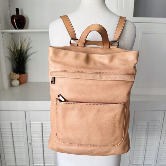 Aspen Leather Goods Handbags - Aspen Tan Leather Convertible Backpack